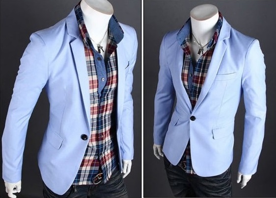 Blazer Fashion Moderno de un Boton - Ideal para la Noche - Azul